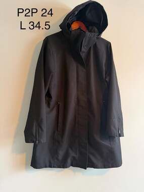 Gorpcore Minimalist Hooded Raincoat Trench Jacket Size L